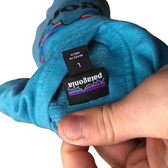 2019 Patagonia Hoodie Big Logo Large Blue - Picture 6 of 8